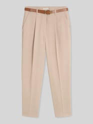Cropped Fit Hose aus Baumwoll-Lyocell-Mix mit Gürtel von Tom Tailor Beige - 34