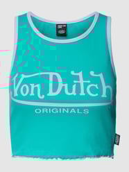 Korte top met geschulpte zoom, model 'ASHLEY' van Von Dutch Groen - 16