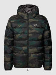 Steppjacke mit Label-Detail von EA7 Emporio Armani Grau / Schwarz - 3