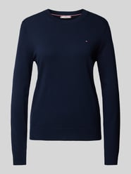 Strickpullover mit Logo-Stitching von Tommy Hilfiger Blau - 15