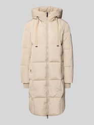 Lange donsjas met capuchon, model 'Nova' van MOS MOSH Beige - 29