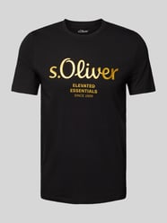 Regular Fit T-Shirt aus reiner Baumwolle mit Statement-Label-Print von s.Oliver RED LABEL Schwarz - 21