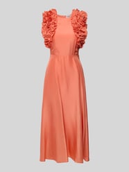 Midikleid aus Viskose mit Rüschen Modell 'Hexico' von Essentiel Antwerp Orange - 17