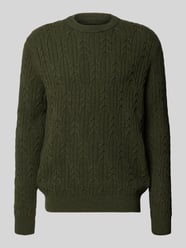 Strickpullover aus Baumwoll-Woll-Mix mit Zopfmuster von Fynch-Hatton - 38