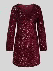 Mini-jurk met pailletten van fluweel, model 'KAM' van Pieces Bordeaux - 7