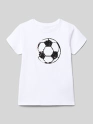 t-shirt z okrągłym dekoltem i dwustronnymi cekinami od Blue Seven - 8