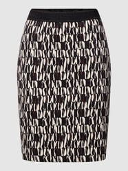 Knielange rok met all-over motief van Marc Cain Grijs / zwart - 29