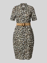 Knielange jurk met tailleriem van ROBE LÉGÈRE Beige - 39