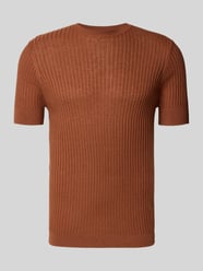 T-shirt van viscosemix met riblook van Antony Morato - 4