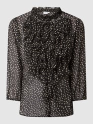 Bluse aus Chiffon Modell 'Lilly' von Saint Tropez Grau / Schwarz - 6
