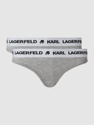 Tangaslip van een mix van lyocell en elastaan in een set van 2 stuks  van Karl Lagerfeld Grijs / zwart - 6