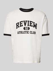 T-Shirt mit gerippten Abschlüssen von REVIEW Beige - 2