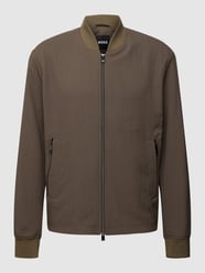 Slim Fit Jacke mit Strukturmuster Modell 'Hanry' von BOSS Grün - 45