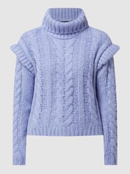Rollkragenpullover im Double-Layer-Look Modell 'Fria'  von Pieces Blau / Türkis - 34