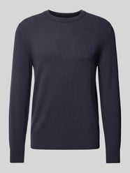 Regular Fit Strickpullover aus softem Bauwolle-Schurwolle-Mix von Marc O'Polo Blau - 3