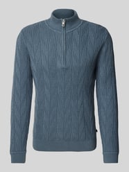 Bluza o kroju regular fit z mieszanki bawełny z kołnierzem i ściegiem warkoczowym od Tom Tailor - 8