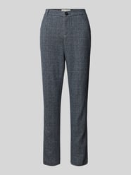 Regular fit stoffen broek van katoenmix met visgraatmotief van Marc O'Polo Grijs / zwart - 43