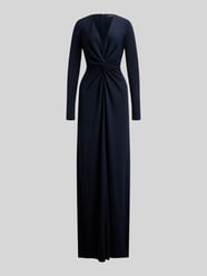 Sukienka wieczorowa z głębokim dekoltem i wiązanym detalem od Lauren Ralph Lauren - 13
