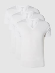 T-shirt met V-hals in een set van 3 stuks, model 'PERFORMANCE COTTON' van MICHAEL Michael Kors Wit - 2