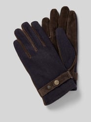 Handschuhe mit verstellbarem Druckknopfriegel von bugatti Blau - 6