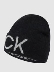 Czapka z dodatkiem wełny z alpaki od CK Calvin Klein Czarny - 21