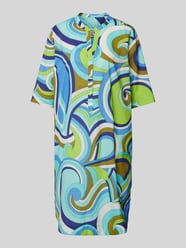 Knielanges Kleid mit Allover-Print von Emily Van den Bergh Blau - 34