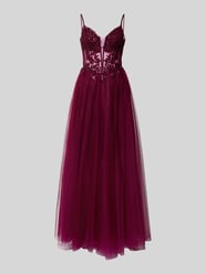 Regular Fit Abendkleid mit floralem Spitzenbesatz von Luxuar - 5