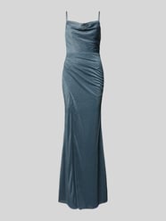 Abendkleid mit Wasserfall-Ausschnitt von Luxuar Blau - 24