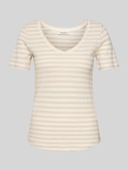 Regular fit T-shirt van slubjersey van Marc O'Polo Beige - 5