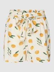 Shorts aus reiner Viskose mit Bindegürtel von Pieces Gelb - 39