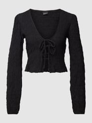 Cropped Bluse mit Strukturmuster von Gina Tricot Schwarz - 2