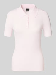 slim fit poloshirt van ribtricot van BOSS Fuchsia - 34