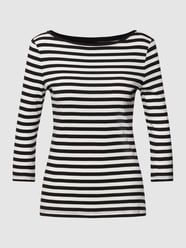 Shirt met lange mouwen met streepmotief van Montego Grijs / zwart - 48