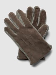 Lederhandschuhe mit Strick-Besatz Modell 'SUEDE' von Polo Ralph Lauren Grau / Schwarz - 31