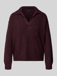 Regular fit gebreide pullover met overhemdkraag, model 'LEFILE' van Vero Moda Bordeaux - 30