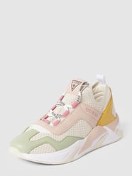 Soksneakers met structuurmotief, model 'GENIVER' van Guess Wit - 4