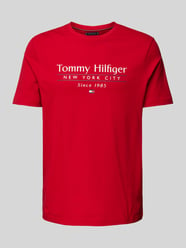 T-Shirt mit Label-Print von Tommy Hilfiger Rot - 37