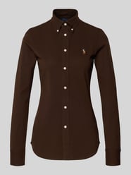 Bluzka koszulowa z wyhaftowanym logo od Polo Ralph Lauren - 9