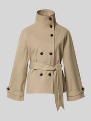 trench jack met strikceintuur model 'Munet' van Neo Noir Beige - 30