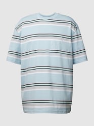 Oversized T-Shirt mit Streifenmuster Modell 'VERO' von Pegador Blau / Türkis - 20