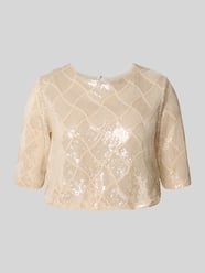 t-shirt met pailletten en 1/2-mouwen van Rinascimento Beige - 10