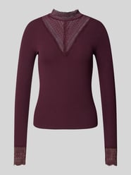 Shaped Fit Langarmshirt mit Spitzenbesatz Modell 'TILDE' von Only Bordeaux - 22