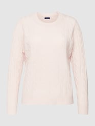 Gebreide pullover met kabelpatroon van Gant Roze - 33