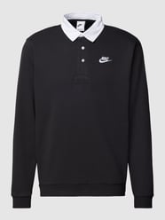 Poloshirt mit Label-Detail und Knopfleiste von Nike Schwarz - 22
