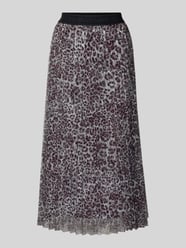 Midirok in plooienlook met all-over dierenprint van Marc Cain Beige - 43