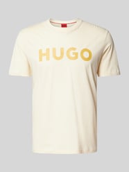 T-Shirt mit Label-Print Modell 'DULIVIO' von HUGO Beige - 5