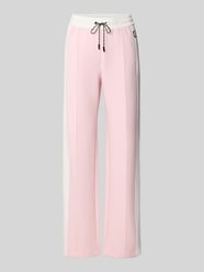 straight fit broek met geruit motief van Marc Cain Fuchsia - 13