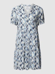 Mini-jurk van viscose met all-over motief, model 'NOVA' van Only Blauw - 21