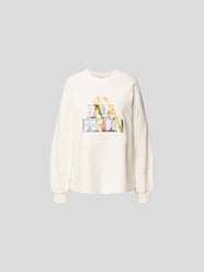 Oversized Sweatshirt mit Label-Stitching von Lala Berlin Weiß - 8