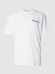 T-Shirt mit Label-Stitching Modell 'LINEAR' von Tommy Jeans Weiß - 29